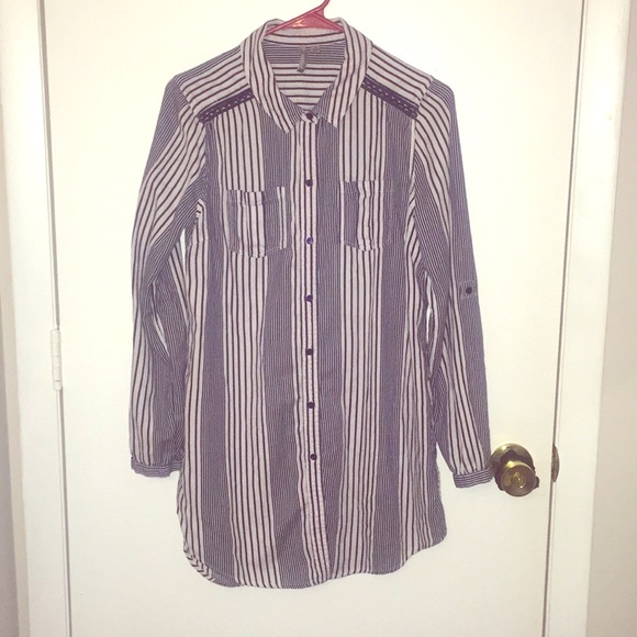 Long sleeve button down T-shirt dress - Picture 1 of 3